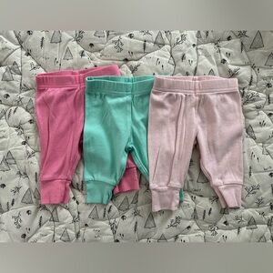 Kids Casual Bottoms Set - Pink, Green, Light Pink